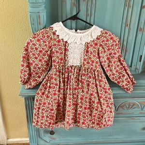 4T red floral dress